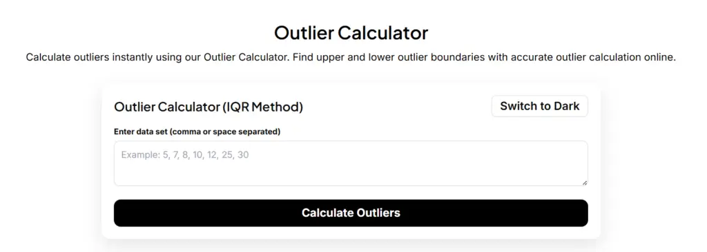 Outlier Calculator