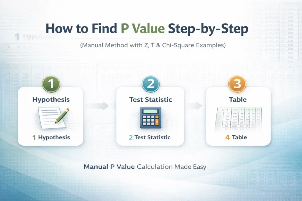 How to Find P Value Step-by-Step (Manual Method)