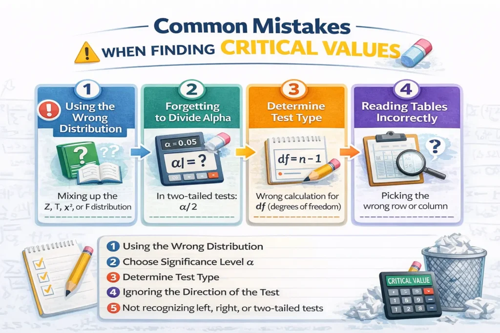 Common Mistakes When Finding Critical Values